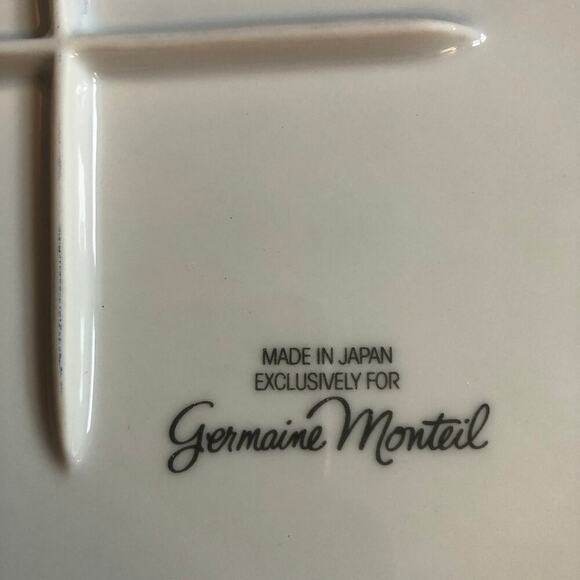 Vtg Germaine Monteil Ceramic Square Plate Tray Floral Japan Gardens of Delight - Picture 4 of 6